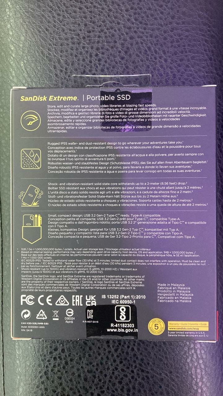 Внешний SSD SanDisk Extreme