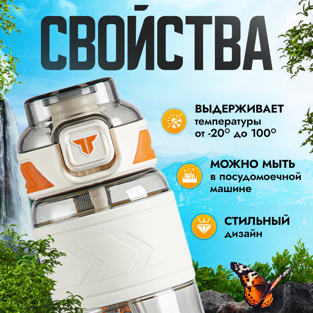 Спортивная фитнес бутылка TKK Premium