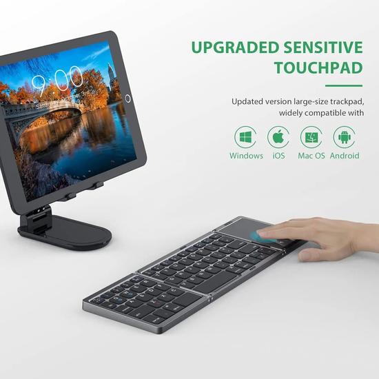 Портативная складная Bluetooth-клавиатура с русским языком и тачпадом